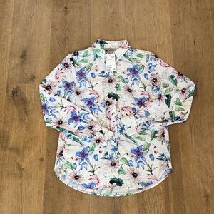 H&M Women's Floral Blouse - Blue, Pink, Green